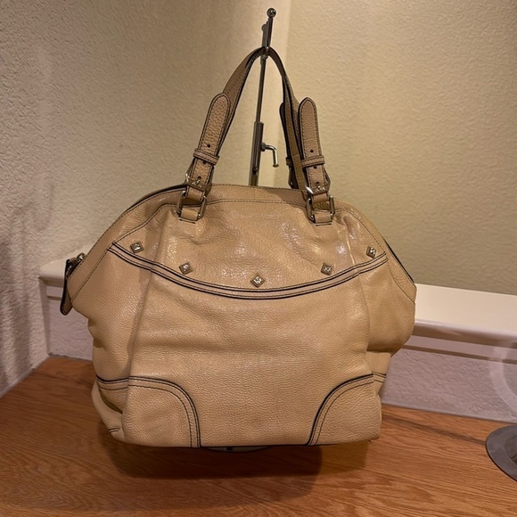 MCM Satchel all leather with studs - Picture 1 of 9